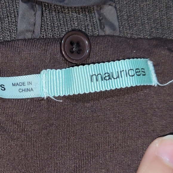 Maurices 2000s Y2K Brown Quilted Puffer Fall Vest Embroidered Paisley Detail - Picture 9 of 9